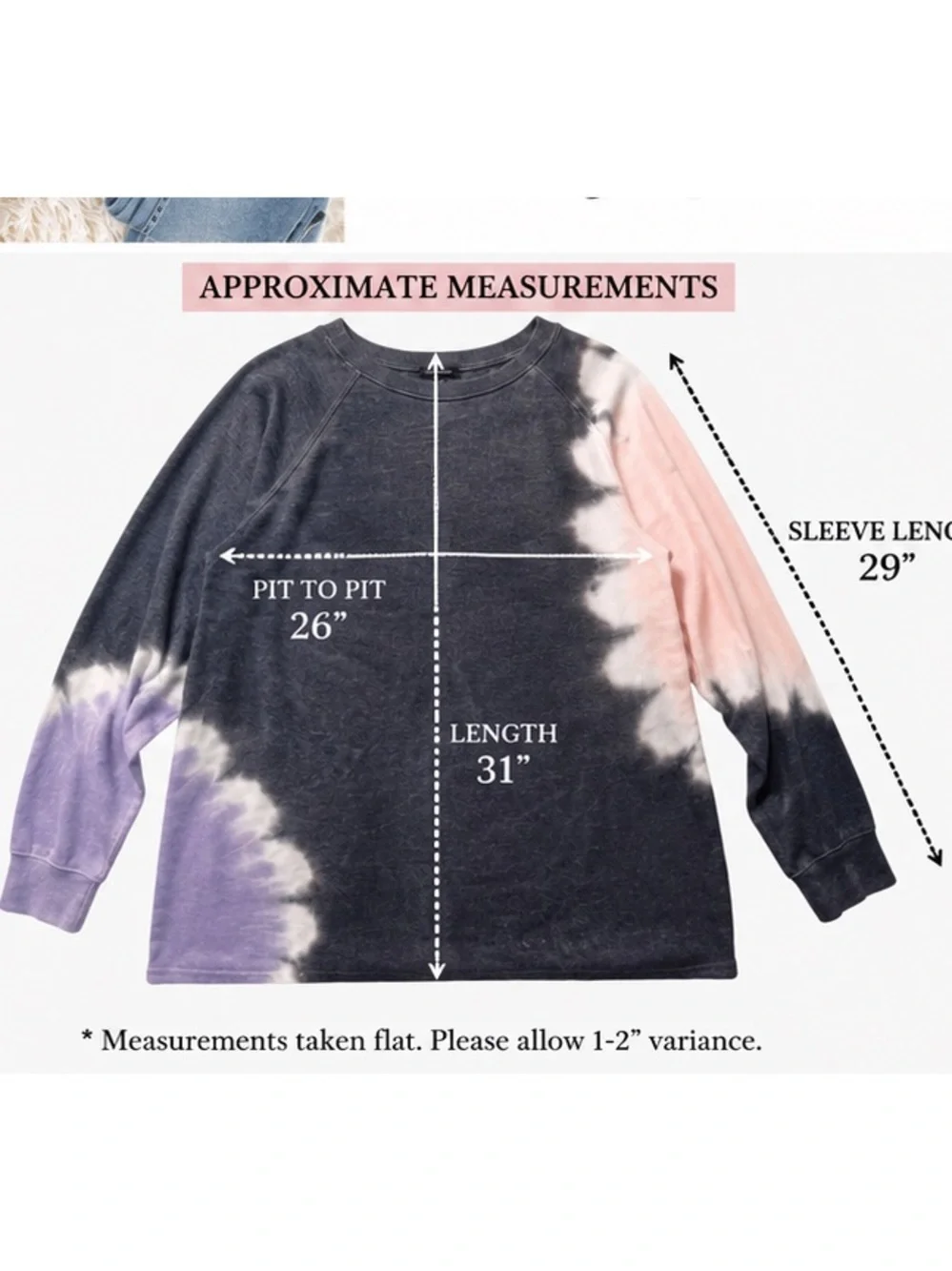 Torrid Size 2 Cozy Fleece Tie Dye Tunic Sweatshirt Gray Pink Purple Plus